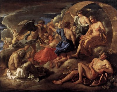 Helios und Phaeton mit Saturn und den vier Jahreszeiten von Nicolas Poussin